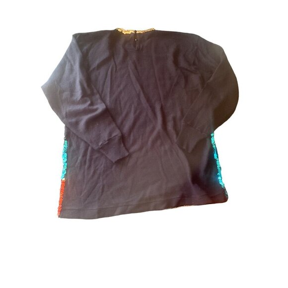 Regency Collection for Joyce Black Knit Multi Color Sequin Sweater Size Large - Picture 4 of 4